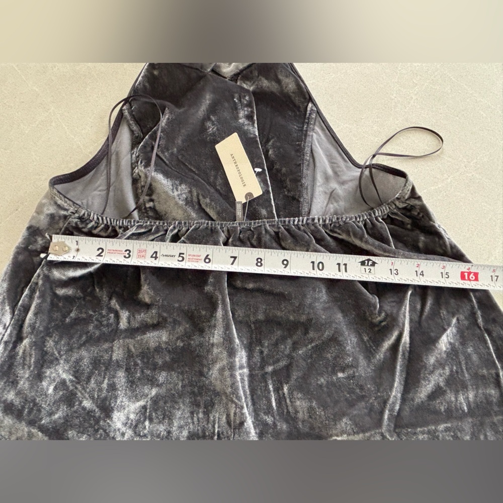 Anthropologie The Dylon Sleeveless Wide-Placket Top Velvet Edition Gray Sz. S - Picture 12 of 15